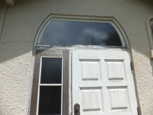 仮ガラス設置(修理期間中)